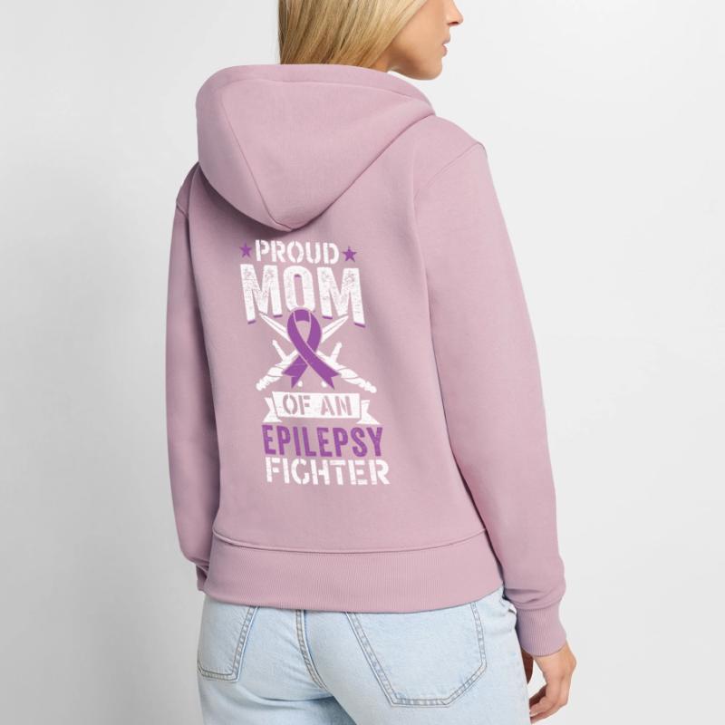 Mutter Einer Mutter Einer Epilepsie-kämpferin Frauen Premium Bio Zip Hoodie