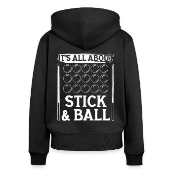 Snooker All About Stick & Ball Billiards 8 Ball Pool - Women's Premium Organic Zip Hoodie - black - Back - Julia (174cm)