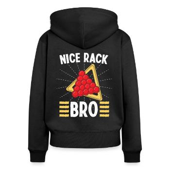 Snooker Nice Rack Bro Billiards 8 Ball Pool Player - Sweat à capuche zippé Premium bio Femme - noir - Dos - Julia (174cm)