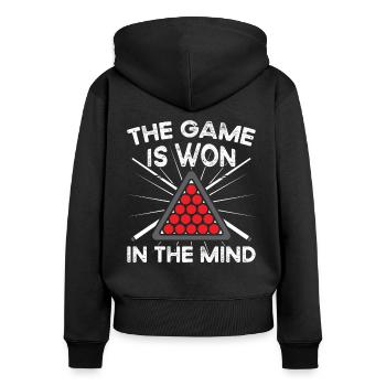 Snooker Game Won In The Mind Billiards 8 Ball Pool - Women's Premium Organic Zip Hoodie - black - Back - Julia (174cm)