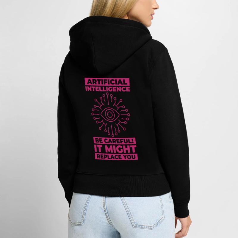 AI Machine Learning Computer Geek Technology Robot Women's Premium Organic Zip Hoodie