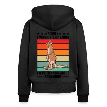 Australian Kangaroo Australia Kangaroo - Women's Premium Organic Zip Hoodie - black - Back - Julia (174cm)