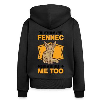Fennec Gift Desert Fox - Women's Premium Organic Zip Hoodie - black - Back - Julia (174cm)