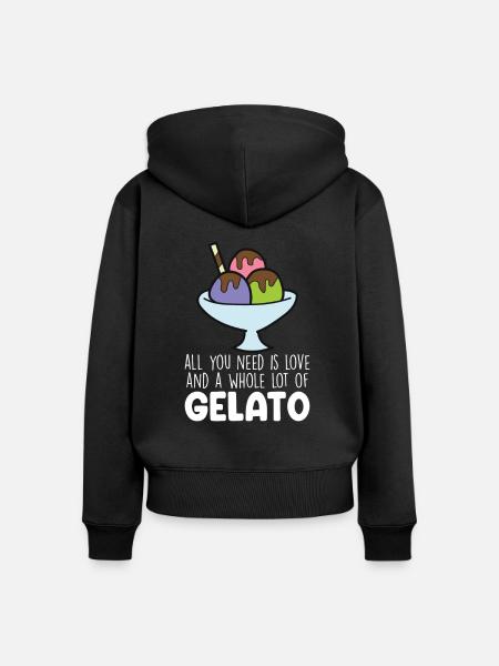 Lustiges Eiscreme-Zitat - Frauen Premium Bio Zip Hoodie - Schwarz