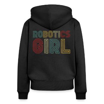Ingénieur en robotique robotique fille - Sweat à capuche zippé Premium bio Femme - noir - Dos - Julia (174cm)