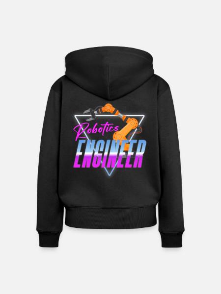Robot Robotics Engineer Retro - Frauen Premium Bio Zip Hoodie - Schwarz