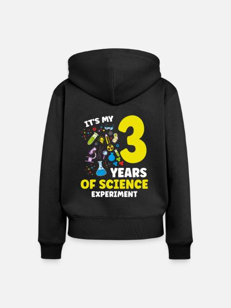 Es Ist Mein 3-jähriger - Frauen Premium Bio Zip Hoodie - Schwarz