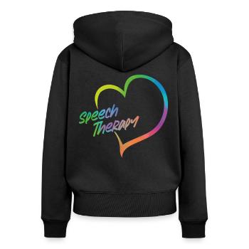 Speech Therapist Therapy Assistant - Women's Premium Organic Zip Hoodie - black - Back - Julia (174cm)