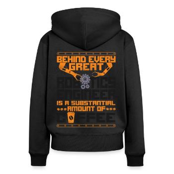 Robot Robotics Engineer Coffee - Women's Premium Organic Zip Hoodie - black - Back - Julia (174cm)