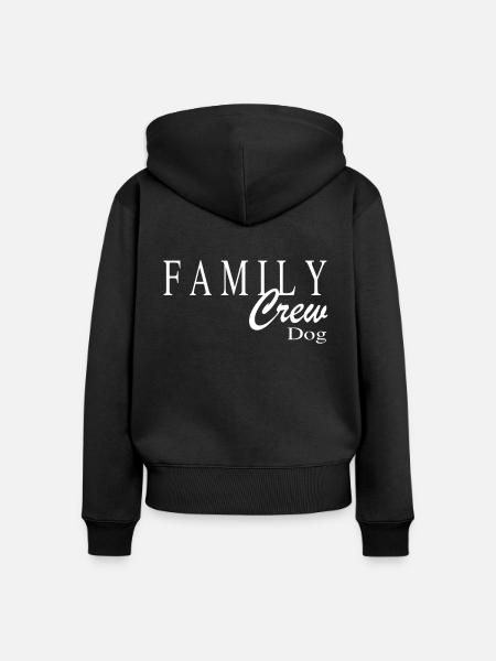 Family Crew Dog - Frauen Premium Bio Zip Hoodie - Schwarz