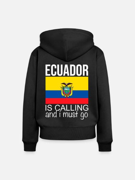 Ecuador Spruch - Frauen Premium Bio Zip Hoodie - Schwarz