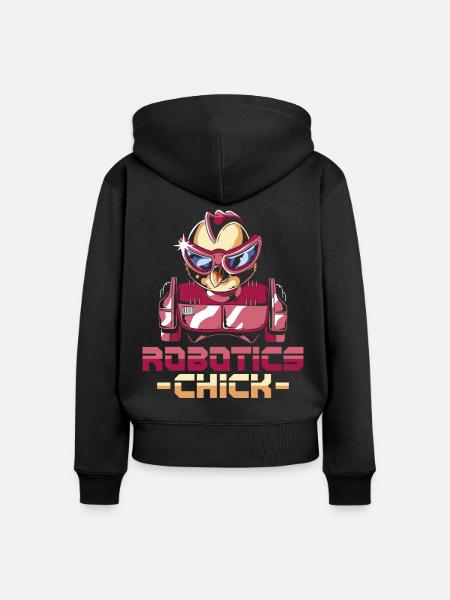 Robot Robotics Engineer Cool - Frauen Premium Bio Zip Hoodie - Schwarz