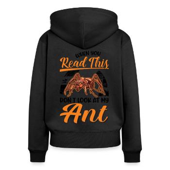Fourmis Cadeau Fourmi de feu - Sweat à capuche zippé Premium bio Femme - noir - Dos - Julia (174cm)