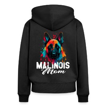 Malinois - Hundeliebhaber - Hundebesitzer - Frauen Premium Bio Zip Hoodie - Schwarz - Hinten - Julia (174cm)