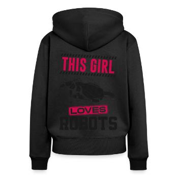 Robot Robotics Engineer Girl This - Women's Premium Organic Zip Hoodie - black - Back - Julia (174cm)