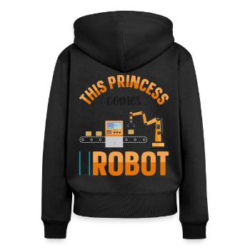Robot Robotics Engineer Female - Frauen Premium Bio Zip Hoodie - Schwarz - Hinten - Julia (174cm)