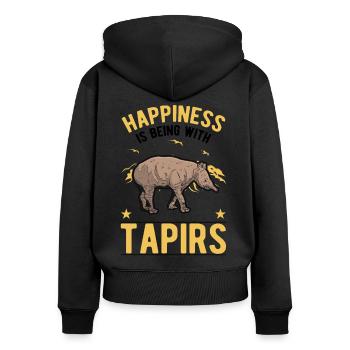 Tapir Luck Lowland Tapir Tapirdae Tapir - Women's Premium Organic Zip Hoodie - black - Back - Julia (174cm)