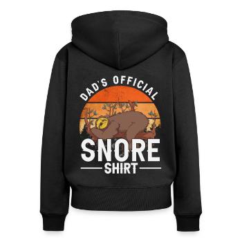 Dads official snore shirt - Women's Premium Organic Zip Hoodie - black - Back - Julia (174cm)