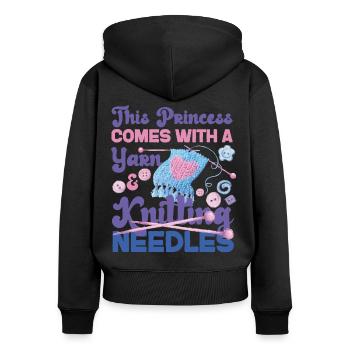 Tricoter Tricoter Fille This - Sweat à capuche zippé Premium bio Femme - noir - Dos - Julia (174cm)