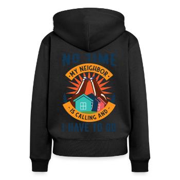 Drôle de voisin de quartier de bière - Sweat à capuche zippé Premium bio Femme - noir - Dos - Julia (174cm)