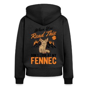 Fennec Gift Desert Fox Fennec - Women's Premium Organic Zip Hoodie - black - Back - Julia (174cm)