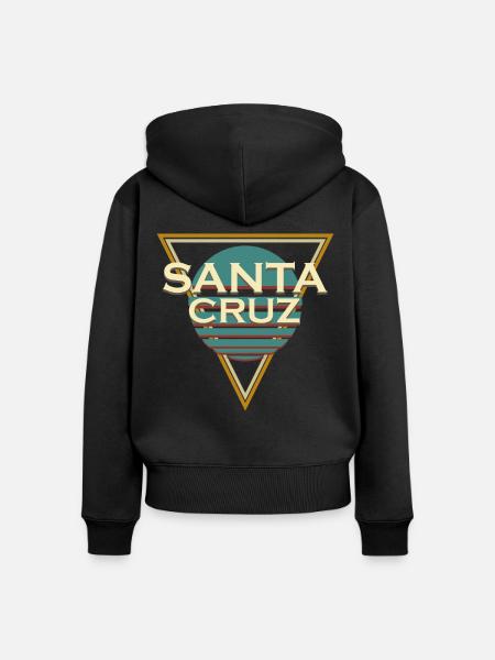 Santa Cruz Surfing - Frauen Premium Bio Zip Hoodie - Schwarz