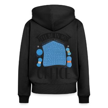 Tricoter Tricoter Je serai dans mon - Sweat à capuche zippé Premium bio Femme - noir - Dos - Julia (174cm)