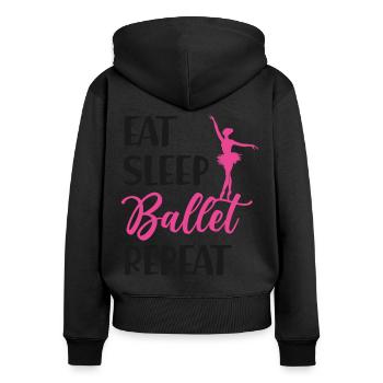 Ballet Dancer Dance Girl Ballerina - Frauen Premium Bio Zip Hoodie - Schwarz - Hinten - Julia (174cm)