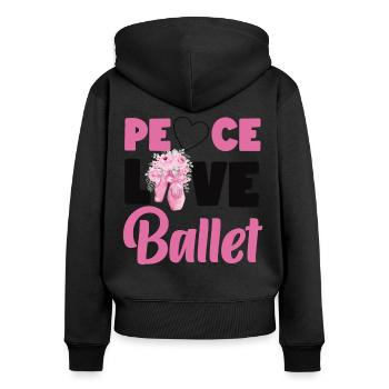 Ballet Dancer Dance Girl Ballerina - Frauen Premium Bio Zip Hoodie - Schwarz - Hinten - Julia (174cm)