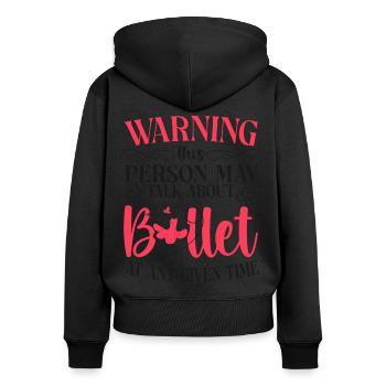Ballet Danseuse Danse Ballerine - Sweat à capuche zippé Premium bio Femme - noir - Dos - Julia (174cm)