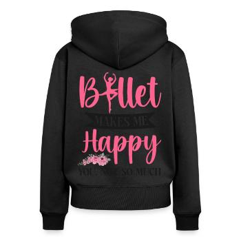 Ballet Dancer Dance Girl Ballerina - Women's Premium Organic Zip Hoodie - black - Back - Julia (174cm)