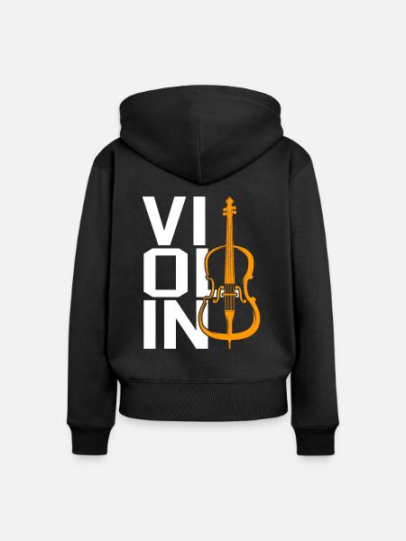 Violine - Frauen Premium Bio Zip Hoodie - Schwarz