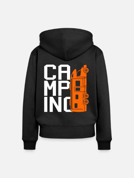 camping - Frauen Premium Bio Zip Hoodie - Schwarz
