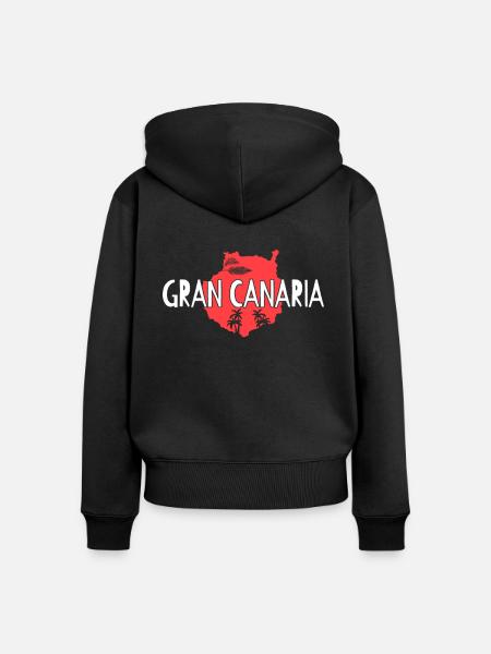 Gran Canaria - Frauen Premium Bio Zip Hoodie - Schwarz