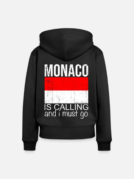 Monaco Spruch - Frauen Premium Bio Zip Hoodie - Schwarz
