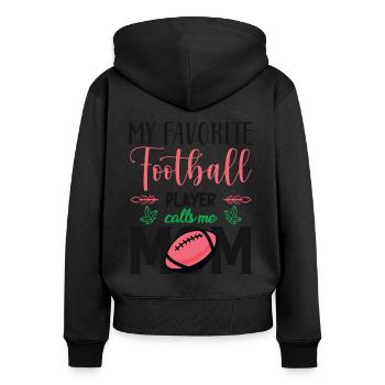 Footballer Mutter Mom favorite Football Player - Frauen Premium Bio Zip Hoodie - Schwarz - Hinten - Julia (174cm)