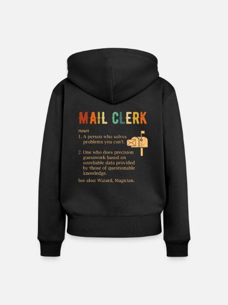 mail clerk definition, mail clerk - Frauen Premium Bio Zip Hoodie - Schwarz