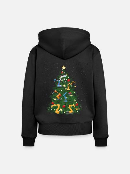 Robot Robotics Engineer Christmas - Frauen Premium Bio Zip Hoodie - Schwarz