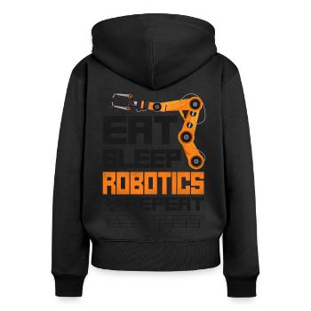 Ingénieur Robotique Robot Vintage - Sweat à capuche zippé Premium bio Femme - noir - Dos - Julia (174cm)