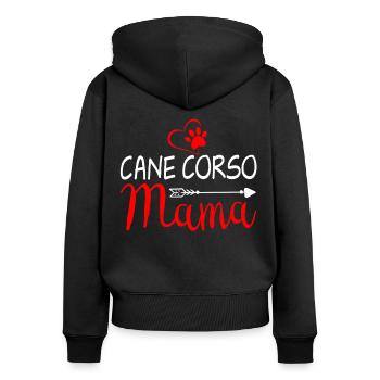 Cane Corso Mama - Sweat à capuche zippé Premium bio Femme - noir - Dos - Julia (174cm)