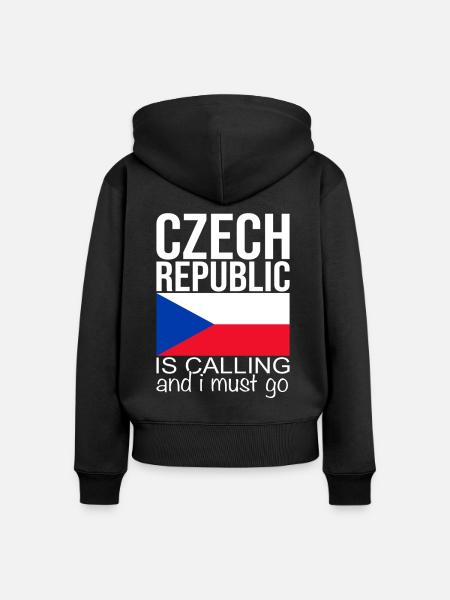 Tschechien - Frauen Premium Bio Zip Hoodie - Schwarz