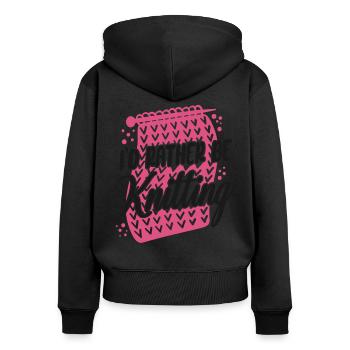 Knitting Knitter I'd Rather Be - Women's Premium Organic Zip Hoodie - black - Back - Julia (174cm)