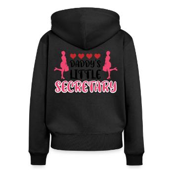 Papas kleine Sekretärin - Frauen Premium Bio Zip Hoodie - Schwarz - Hinten - Julia (174cm)
