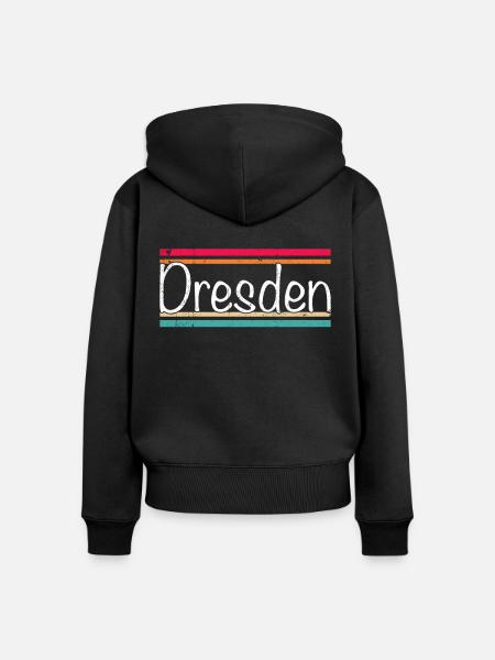 Dresden - Frauen Premium Bio Zip Hoodie - Schwarz