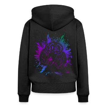 Art du caniche - Sweat à capuche zippé Premium bio Femme - noir - Dos - Julia (174cm)