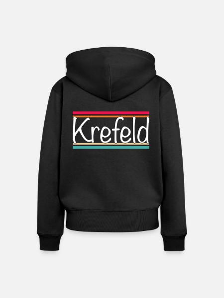 Krefeld - Frauen Premium Bio Zip Hoodie - Schwarz