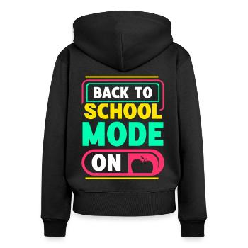 Mode de retour à l’école A Enseignant Début de l’école - Sweat à capuche zippé Premium bio Femme - noir - Dos - Julia (174cm)