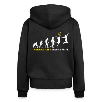 Agent d’assurance Evolution - Sweat à capuche zippé Premium bio Femme - noir - Dos - Julia (174cm)