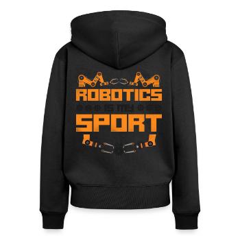 Ingénieur Robotique Robot Vintage - Sweat à capuche zippé Premium bio Femme - noir - Dos - Julia (174cm)