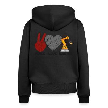 Ingénieur en robotique robotique femme - Sweat à capuche zippé Premium bio Femme - noir - Dos - Julia (174cm)
